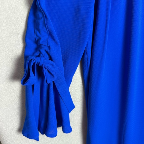 Skies are Blue Women’s Off the Shoulder Blue Chiffon Dress Bell Sleeve size XS - Picture 3 of 12